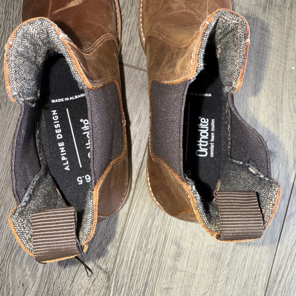 Alpine‎ Design Womans Blaze Leather Slip On Chelsea Boots Size 6.5 Ortholite - Picture 6 of 8